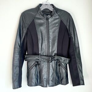 Marc New York Andrew Marc XS Genuine Leather Jacket with Belt Minimalist Winter